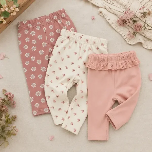 Dirkje 3-Pack Comfortabele Baby Leggings (Maat 74)