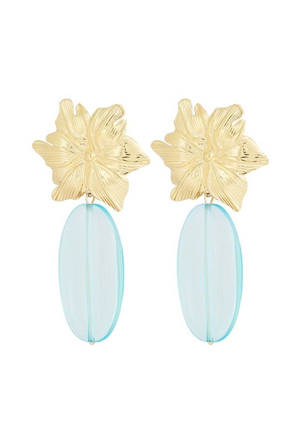 oorbellen flawless flower - Blauw