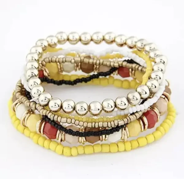 Kralen armbanden (geel)