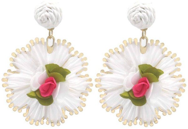 Oorbellen bloem - wit