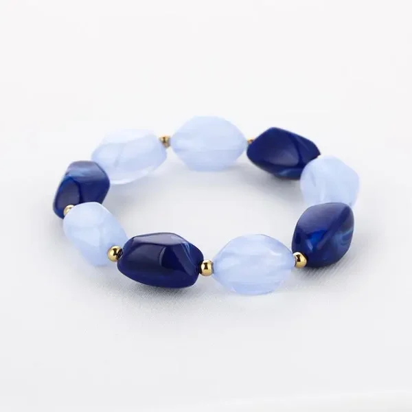 Elastische Dames Armband met Blauwe Hars Kralen