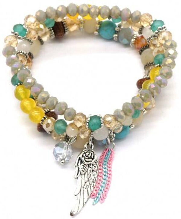 Set van 3 glaskralen armbanden bruin