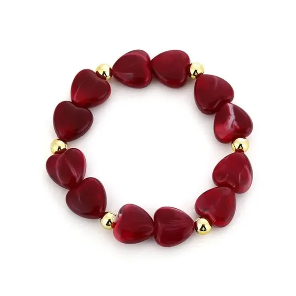 Elastische Dames Armband met Rode Harten
