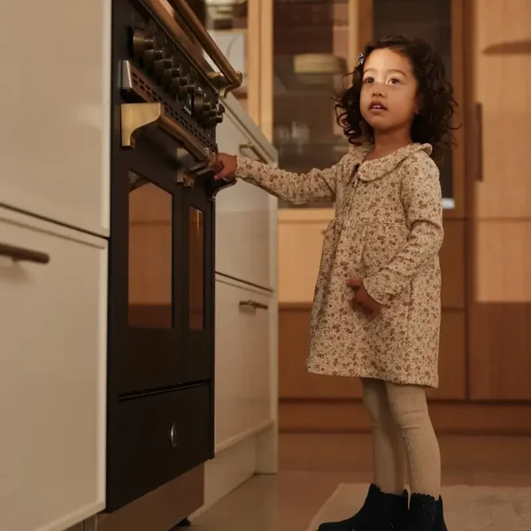 Dirkje meisjes jurk beige roze bloemetjes (Maat 80)