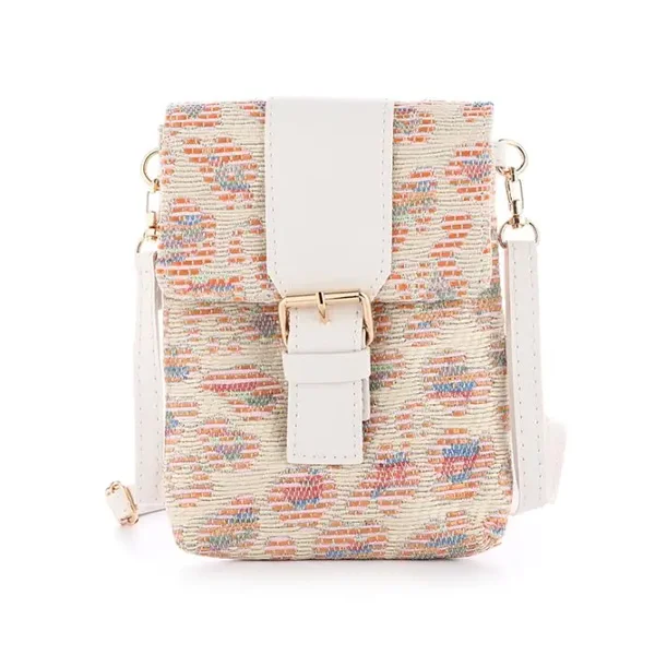 Compact Schoudertasje • Pink / Multi Kleur Woven Look