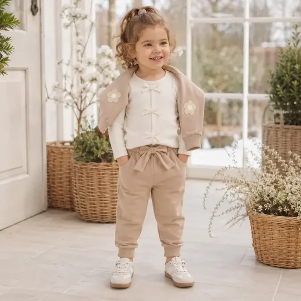 Dirkje Meisjes Broek - Taupe (Maat 80)