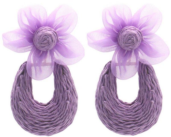 Oorbellen Bloem - Paars