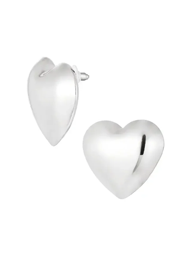 Oorbellen big heart - zilver