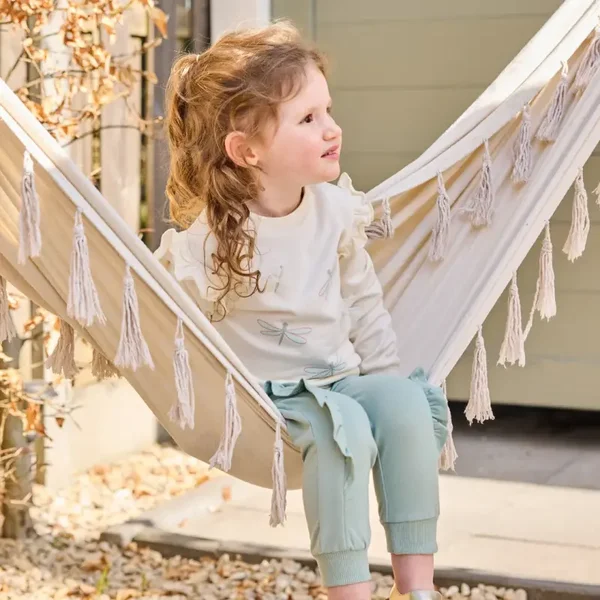 Dirkje meisjes joggingbroek groen ruffles (Maat 68)