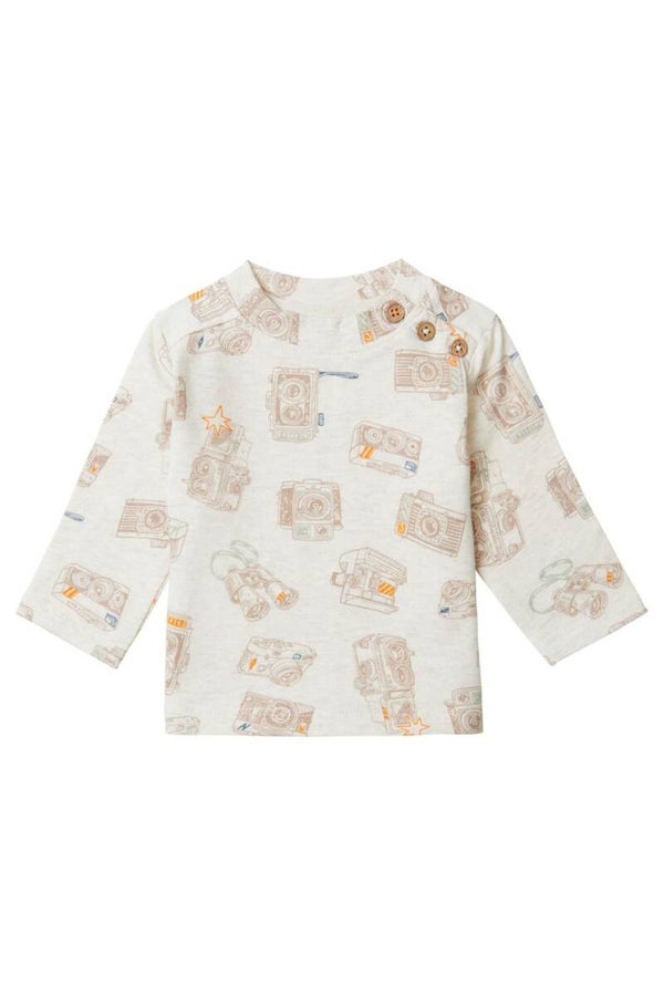 *Noppies Baby Longsleeve Baxton - Oatmeal (Maat 68)