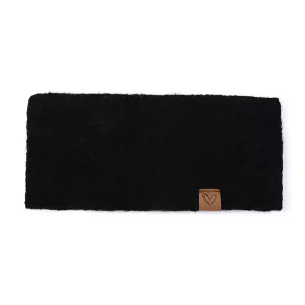 Luxe Gebreide Winter Hoofdband – Zwart