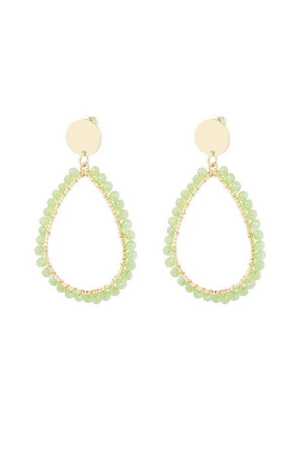 ovale oorbellen pastel - Green