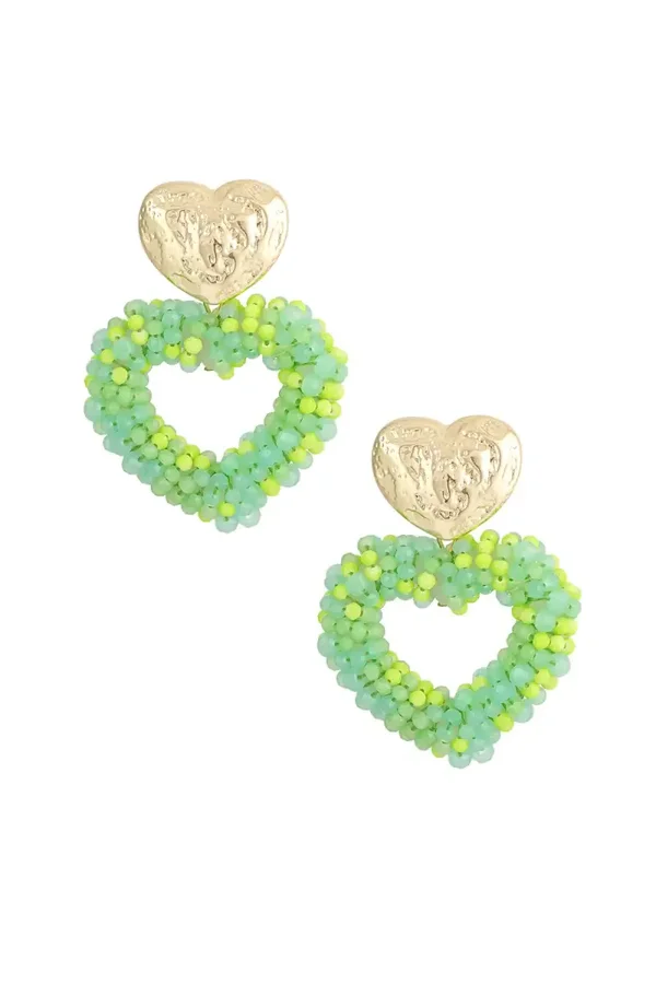 Oorbellen way to my heart - Piekgroen