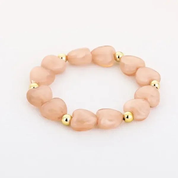 Elastische Dames Armband met  Harten