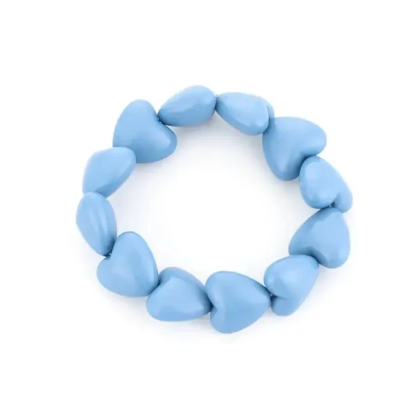 Trendy Dames Armband met Grote Acryl Hartjes – Blauw