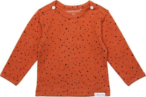 Noppies Unisex T-shirt longsleeve Kris - Spicy Ginger - (Maat 56)