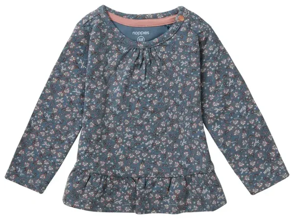 Noppies Girls tee Vesper long sleeve allover print  - Stormy weather - Maat 56