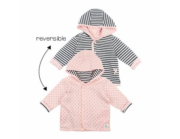 Feetje Jasje omkeerbaar - dots, antraciet melange / roze (Maat 62)