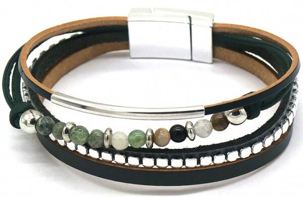 Lederen armband groen