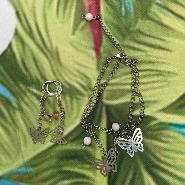Parure double bracelet et boucles d’oreilles