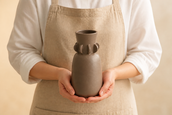 Eloah - Vase artisanal sculpté en céramique