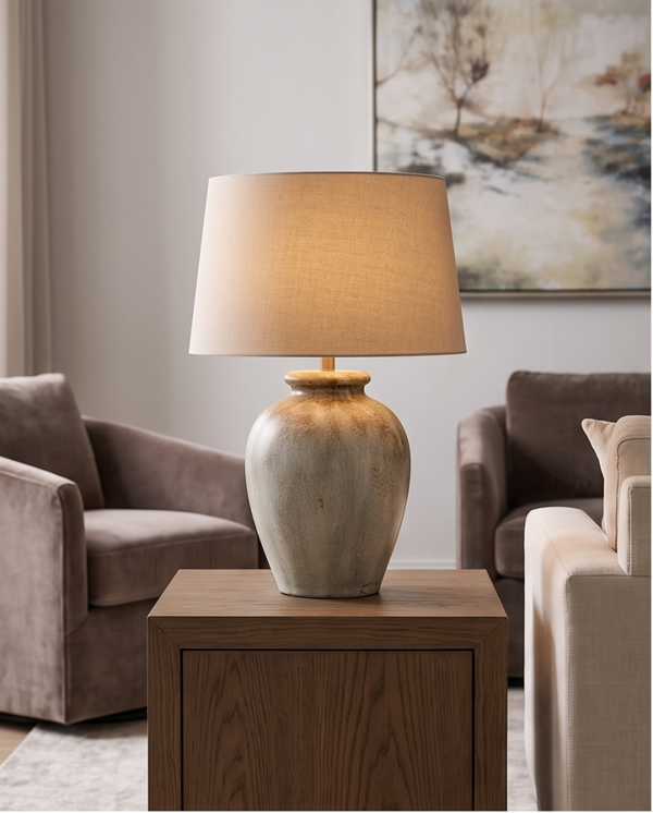 Sabaoth - Lampe de table moderne à poser et abat-jour