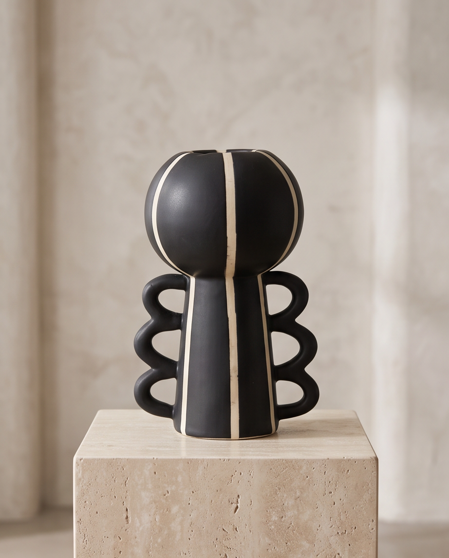 Hossénou - Vase artisanal sculpté en céramique