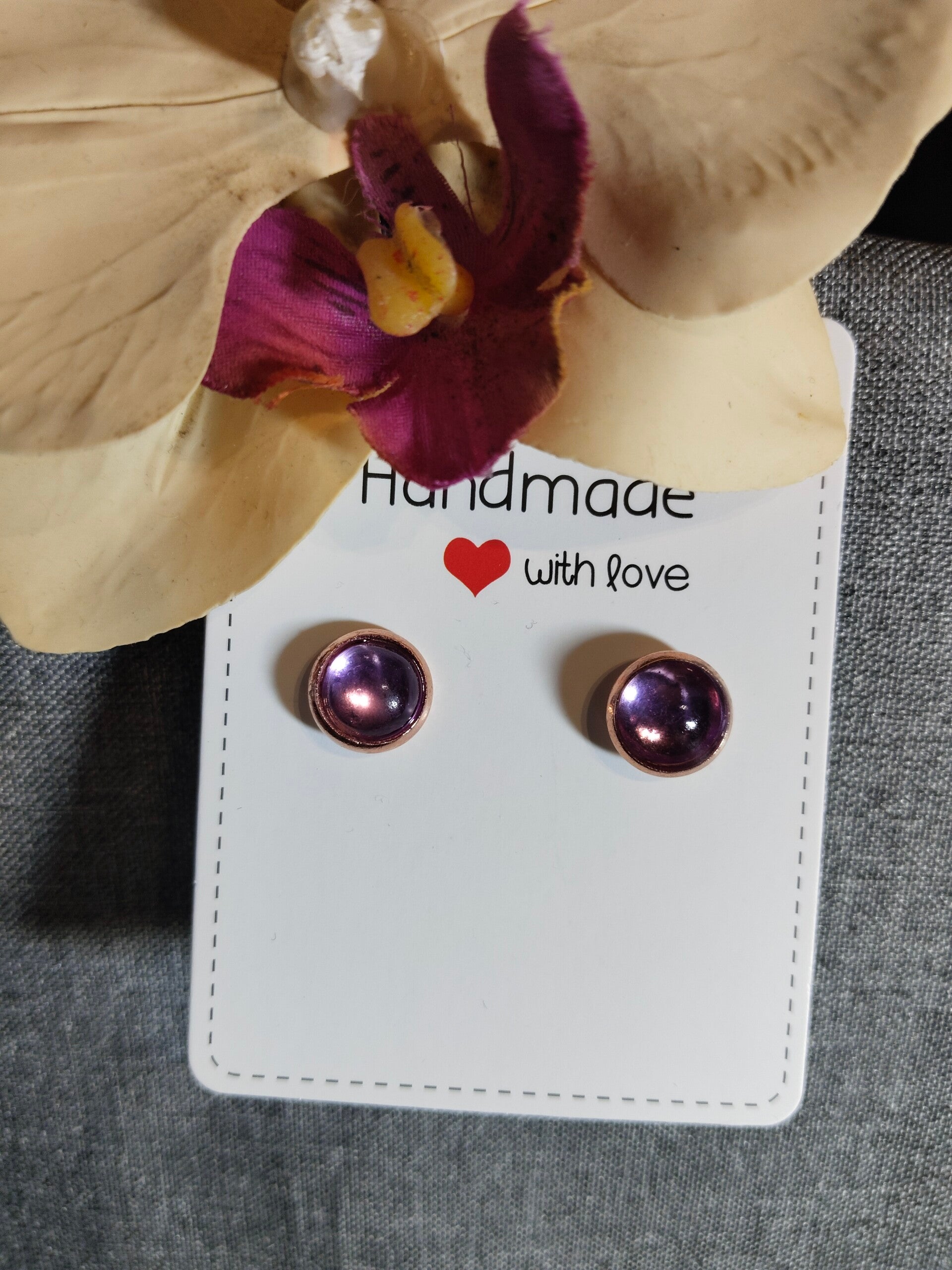 Ohrstecker 8mm in Roségold in verschiedenen Farben