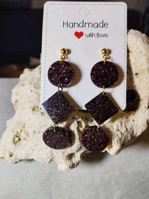 Wunderschöne Ohrringe in Bordeaux/Gold