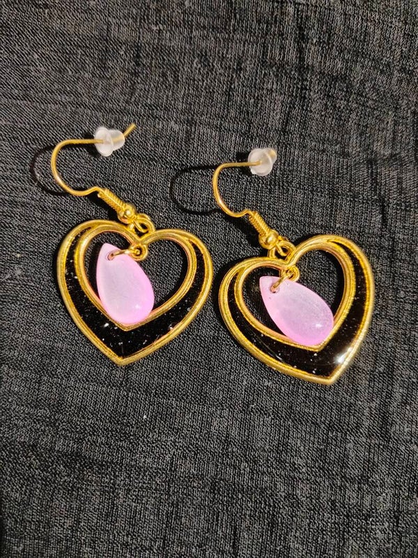 Elegante Herz-Ohrringe "Pink Pearl"