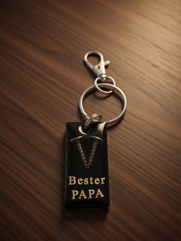 Handwerks-Held: „Bester Papa“ Schlüsselanhänger mit echten Schrauben