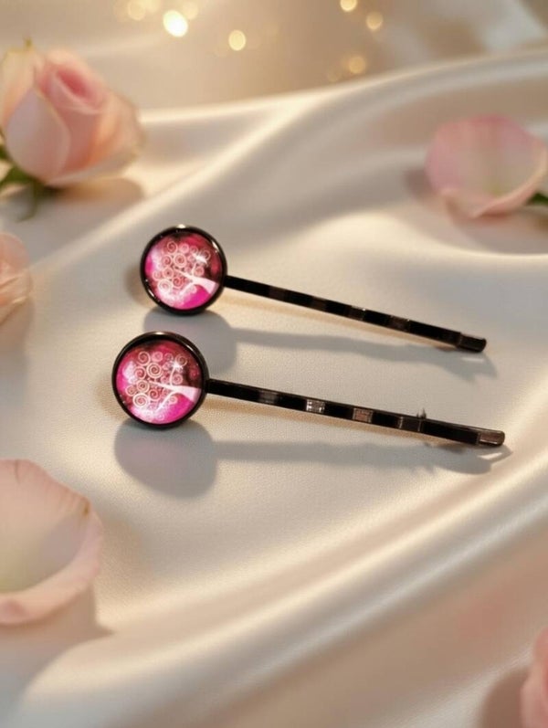 Minimalistische Haarnadeln „Black Night“ – 12mm Cabochon-Rohlinge