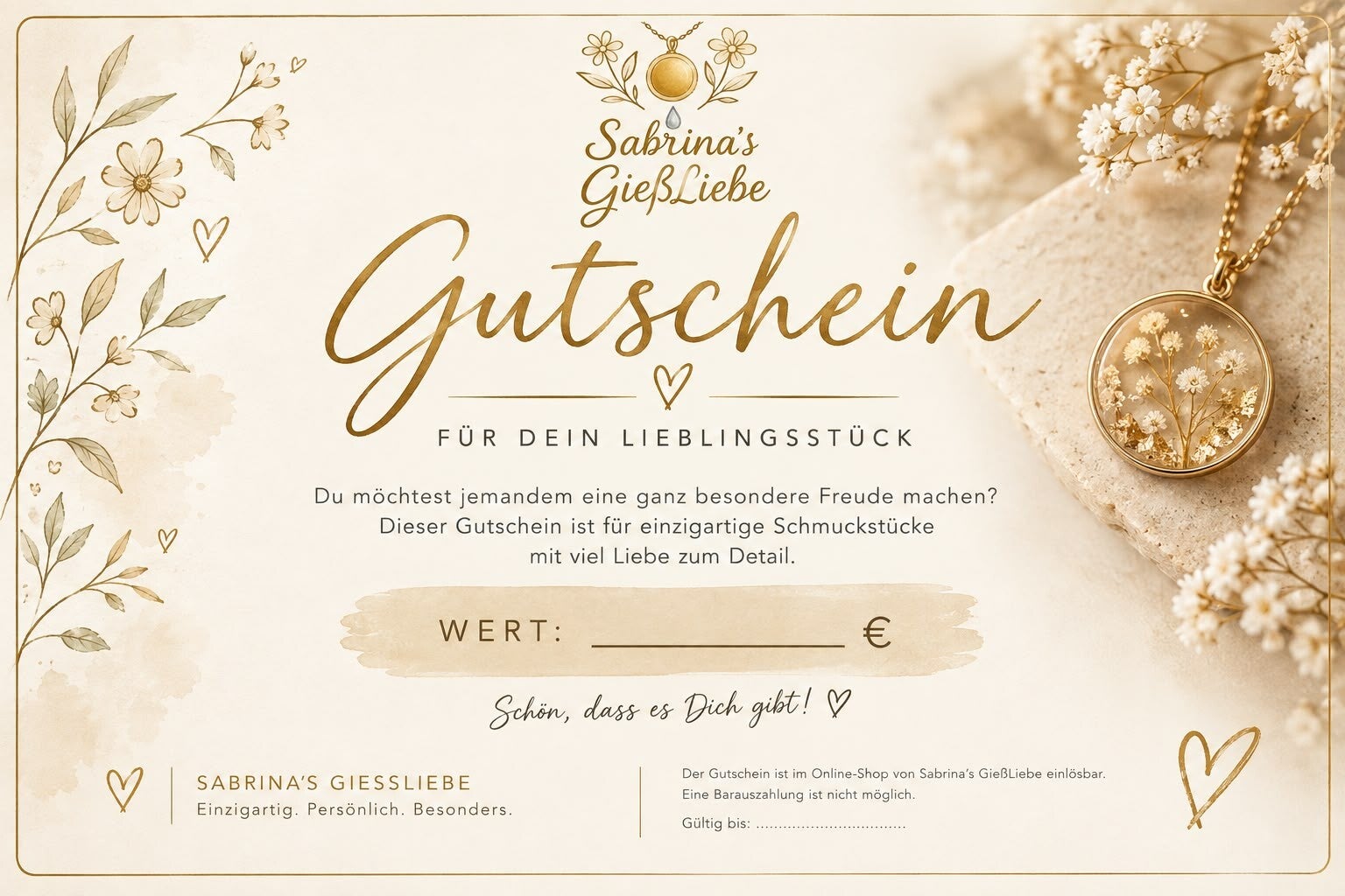 Geschenkgutschein 50 Euro – Das perfekte Geschenk (Digitaler Versand)