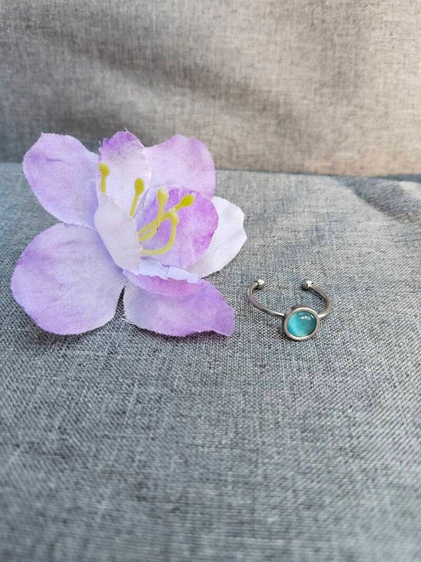Edelstahlring blau
