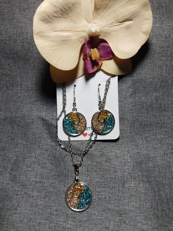 Schmuckset mit Welle dreifärbig