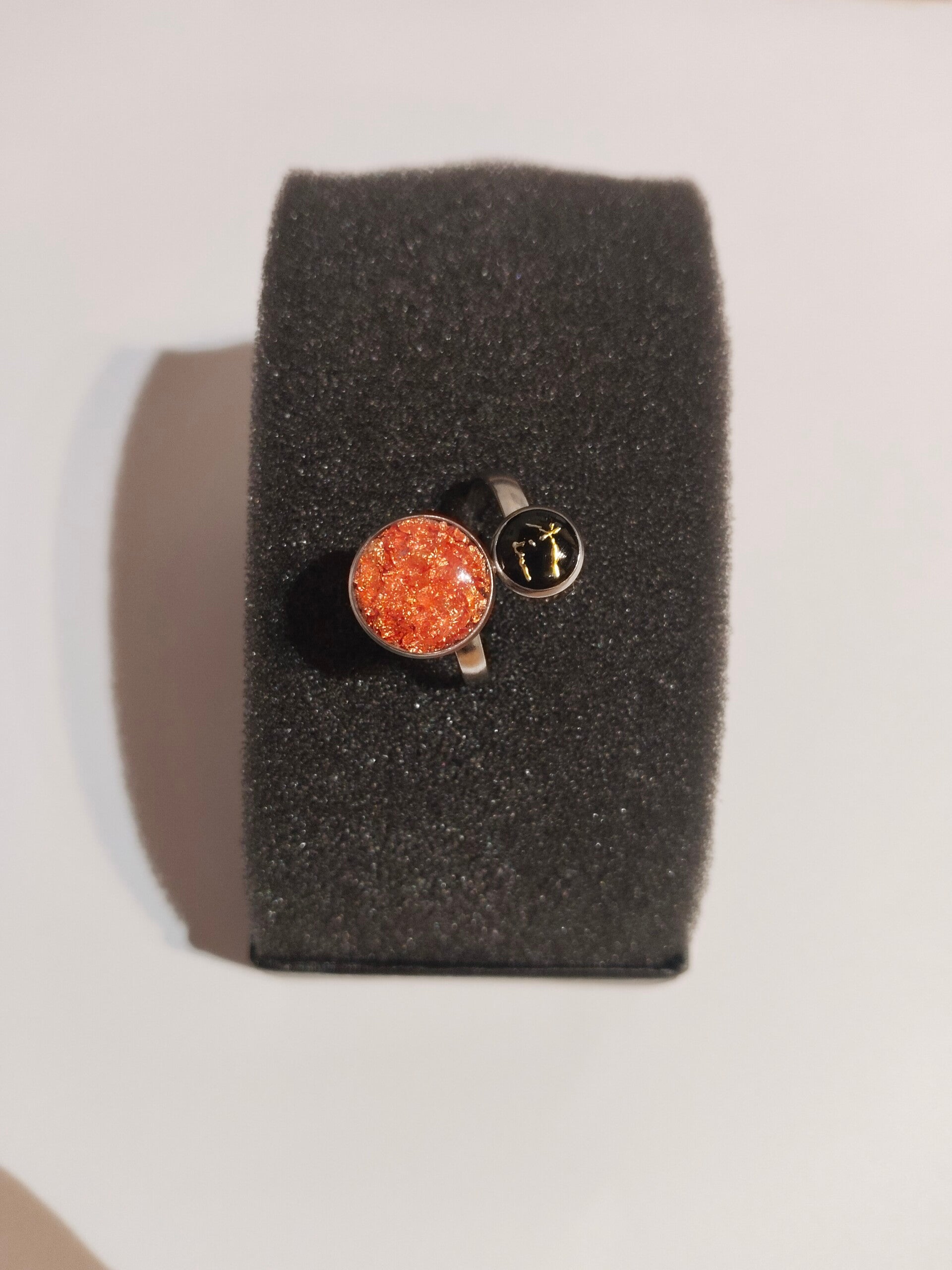 Strahlender Sonnenstein-Ring im Boho-Stil (größenverstellbar)