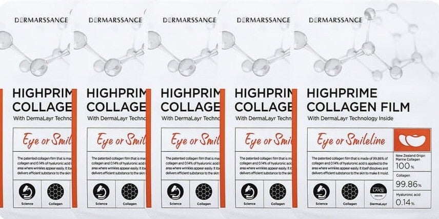 DERMARSSANCE Highprime Collagen Film Eye or Smileline - 1 Pack (5 pairs)