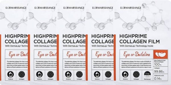 DERMARSSANCE Highprime Collagen Film Eye or Smileline - 1 Pack (5 pairs)