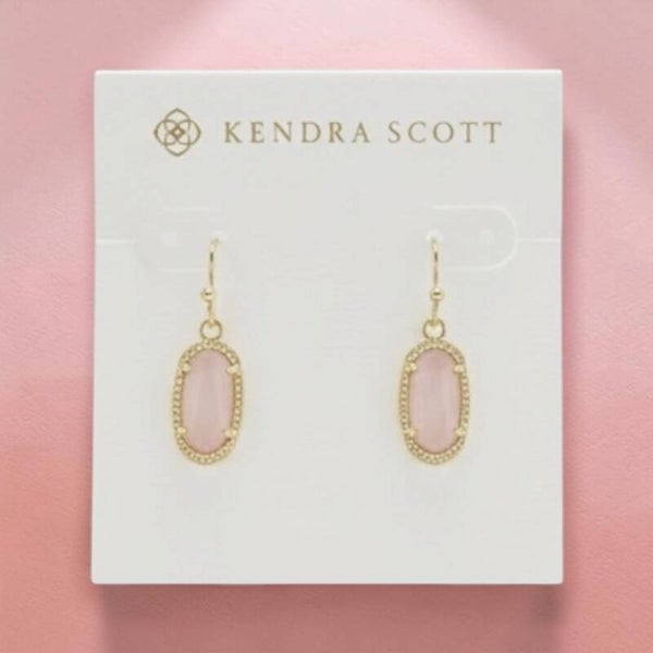 Kendra Scott Gold Pink Drop Earrings