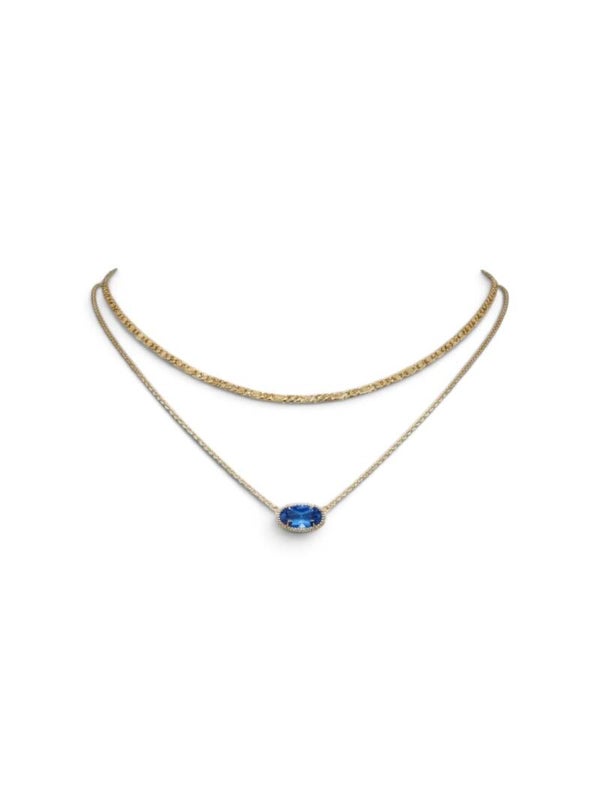 Kendra Scott Gold Multi-Strand Blue Stone Necklace