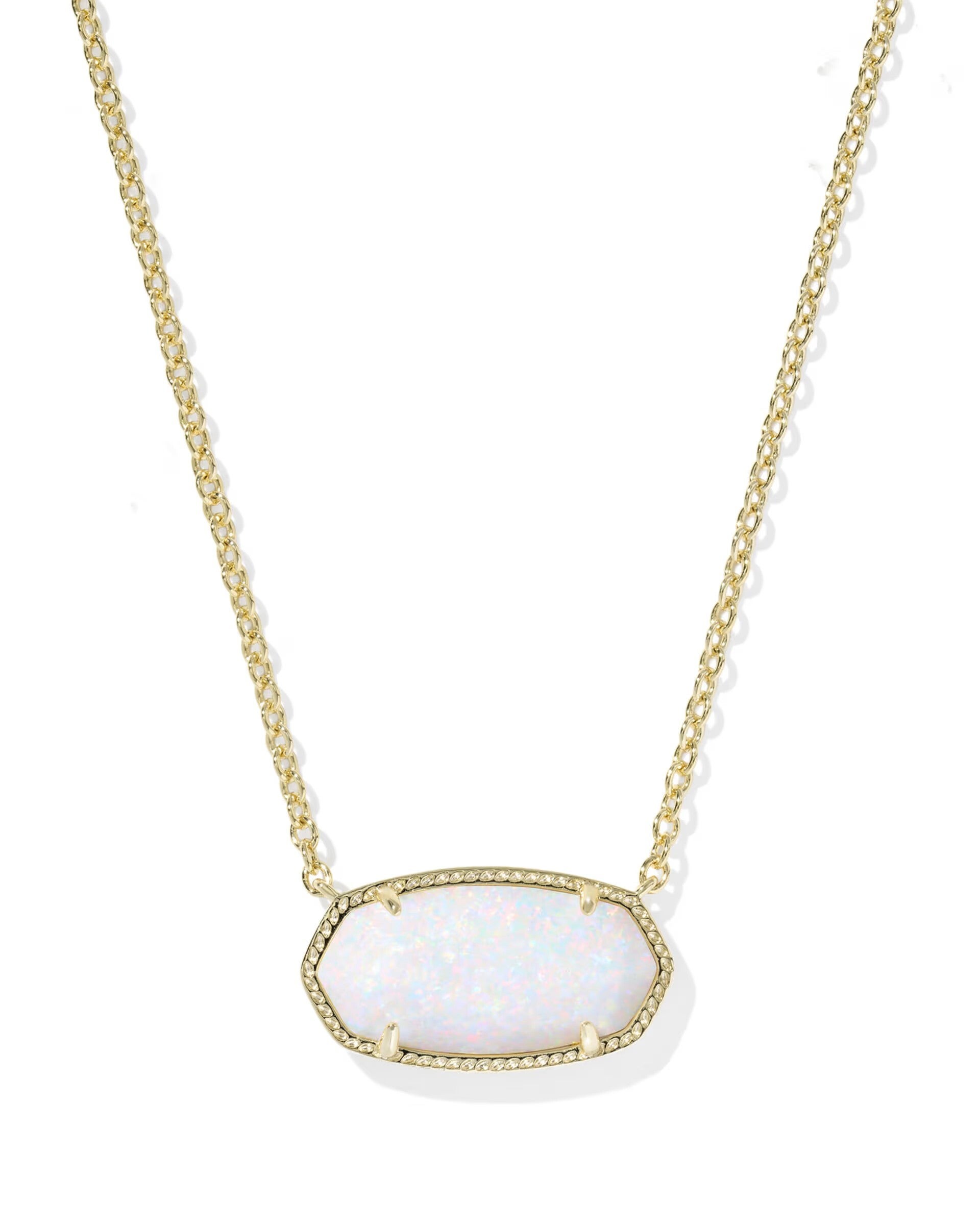 Kendra Scott Gold Elisa Neckace - Lab Grown Opal