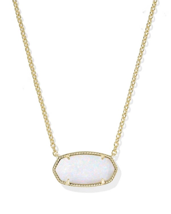 Kendra Scott Gold Elisa Neckace - Lab Grown Opal