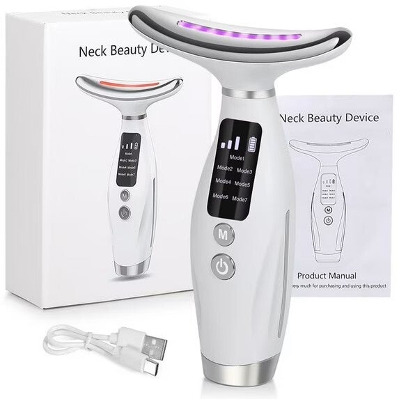 7-in-1 LED Electronic Facial Massager Beauty Neck Instrument
