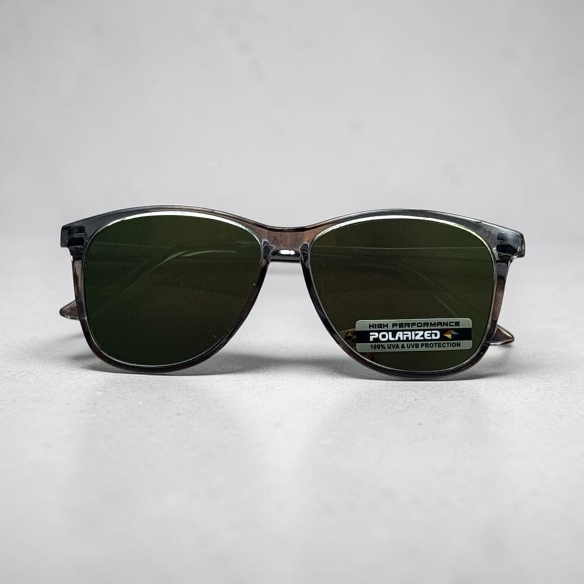 Gray Transparent Polarized Sunglasses with Yellow Mirrored Lenses