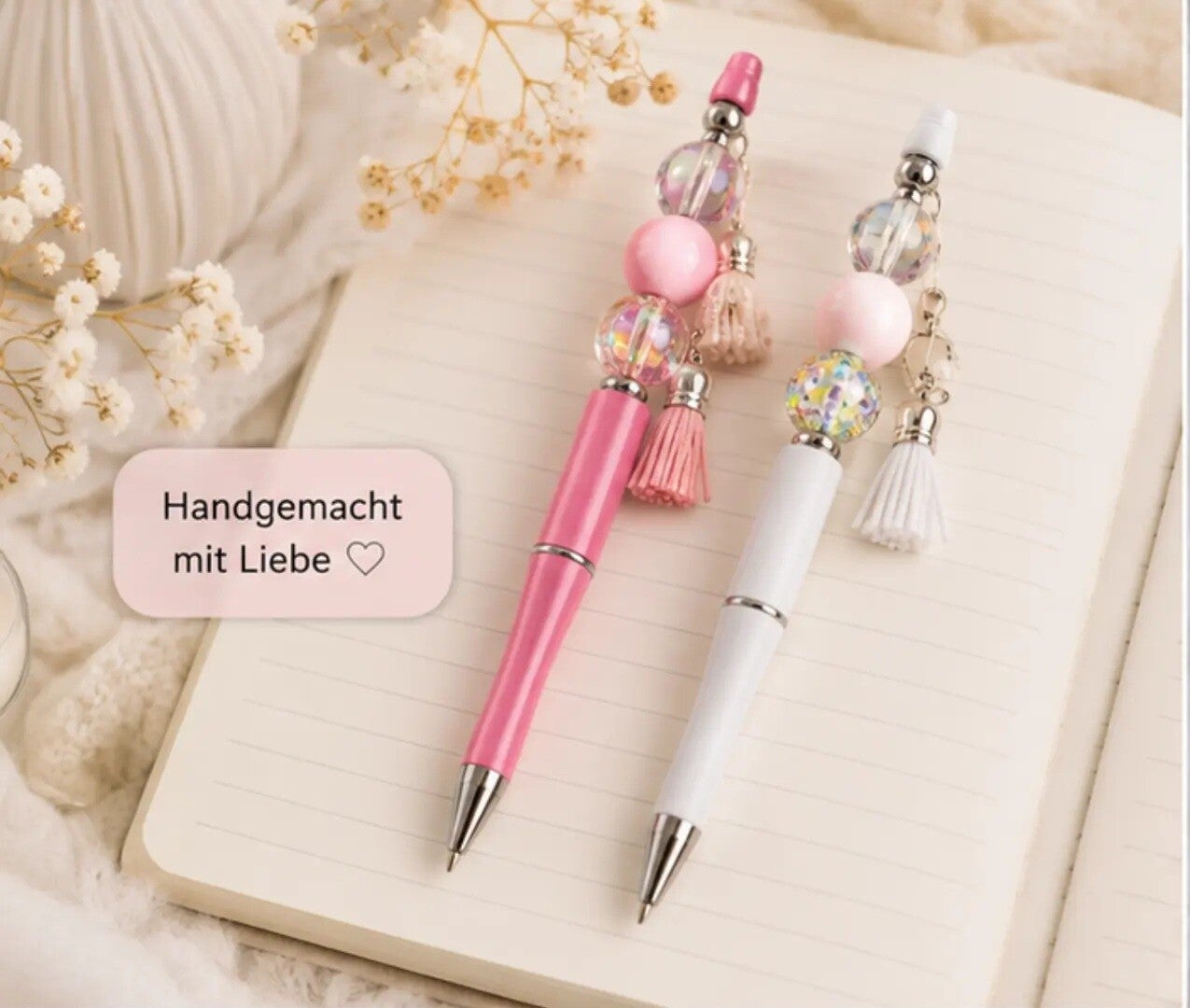 Handgemachter Kugelschreiber mit Perlen