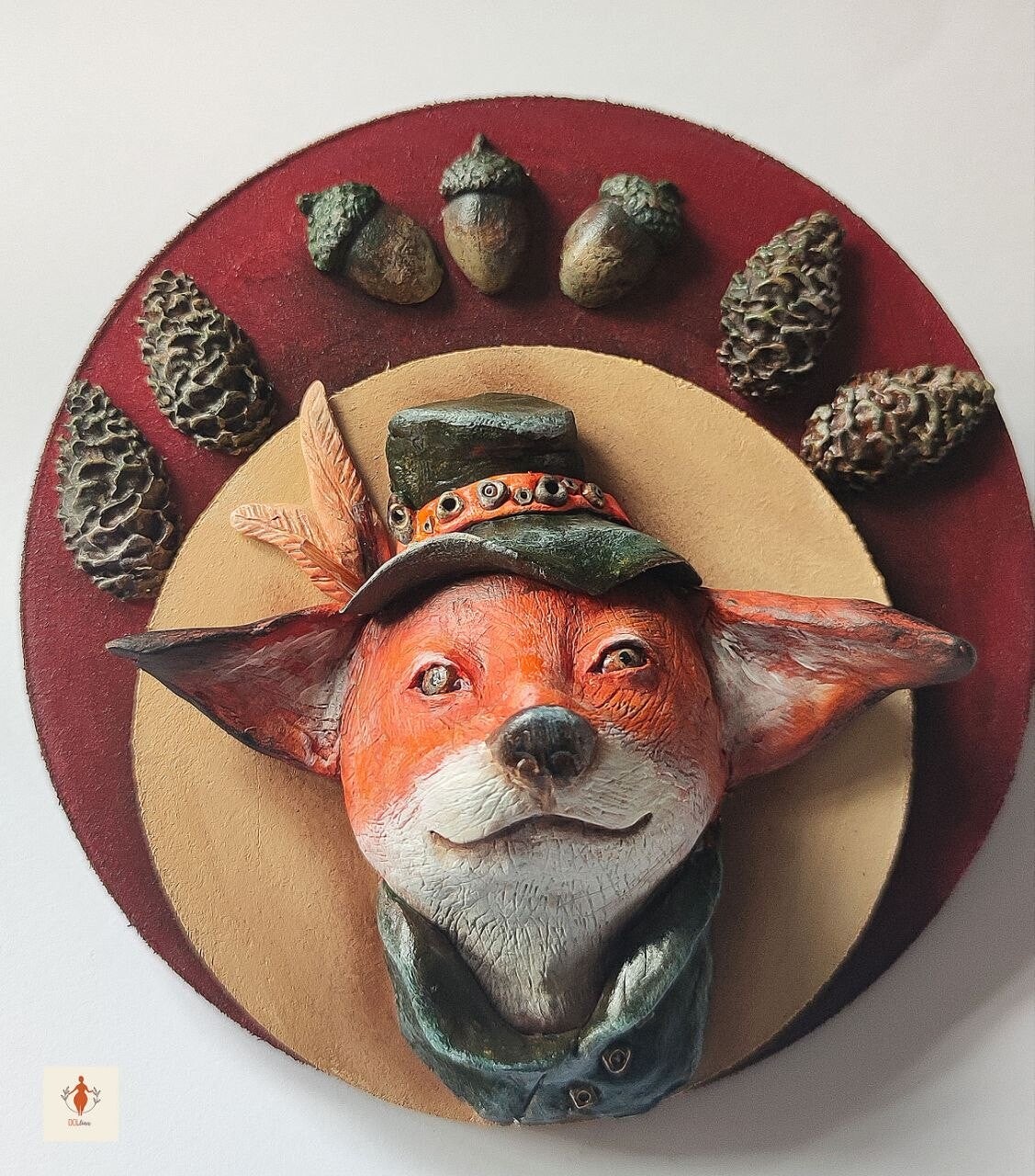 Whimsical Woodland Fox Wall Art – Handmade Rustic Sculpture