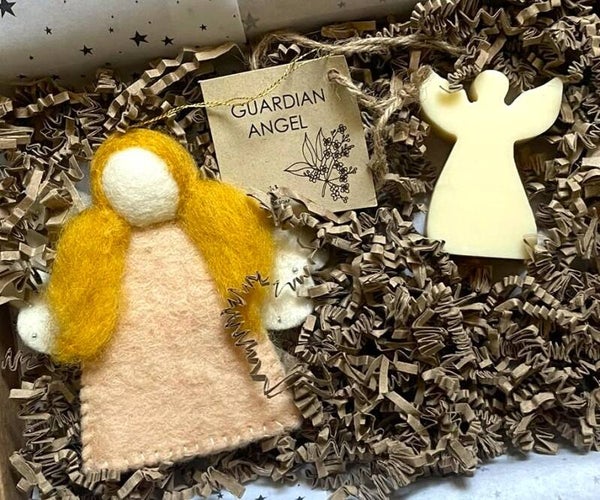 Cadeaupakketje kerstengel met zeepje - fairtrade