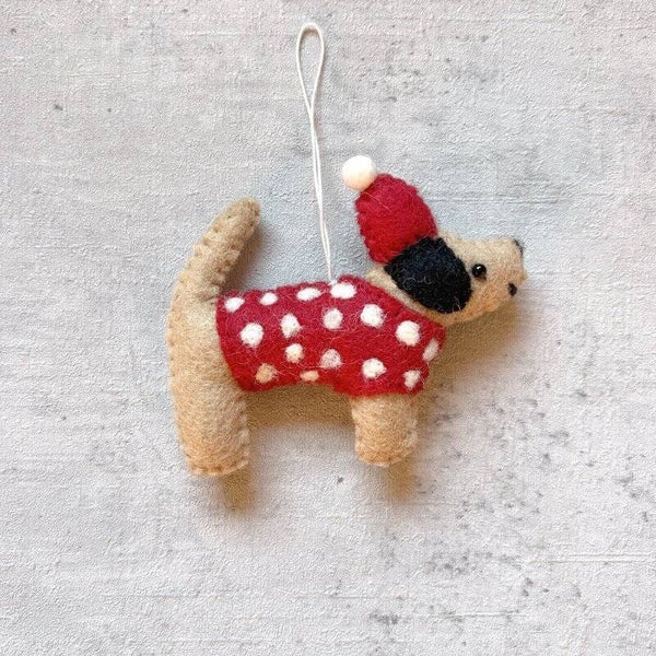 Kersthondje van vilt