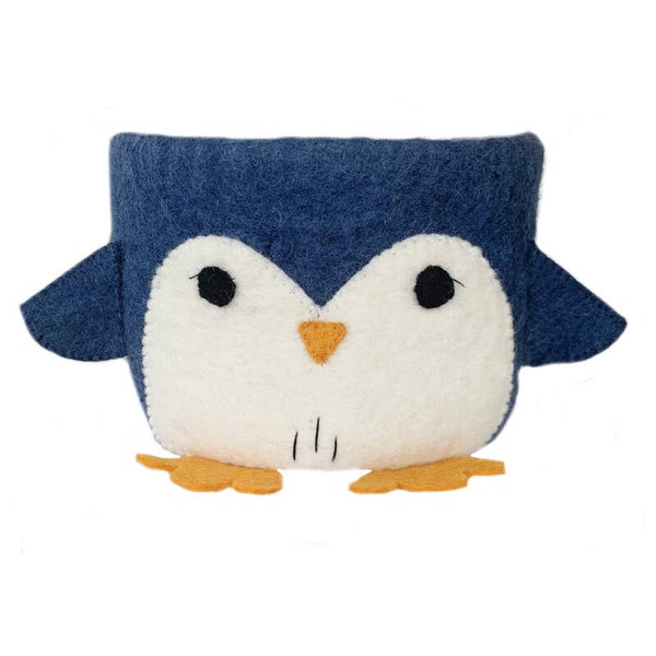 Opbergmandje van vilt - pinguïn
