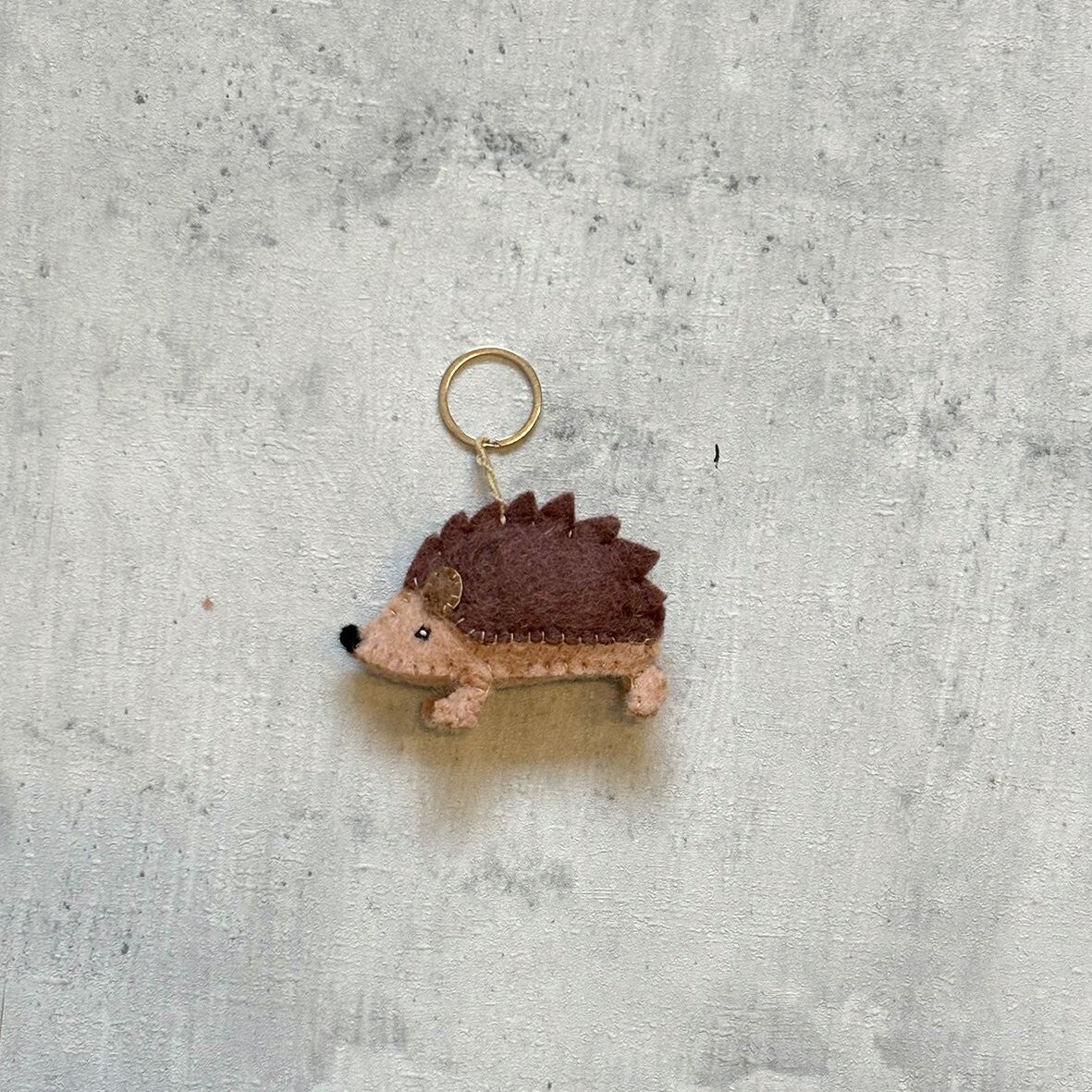 sleutelhanger egel van vilt